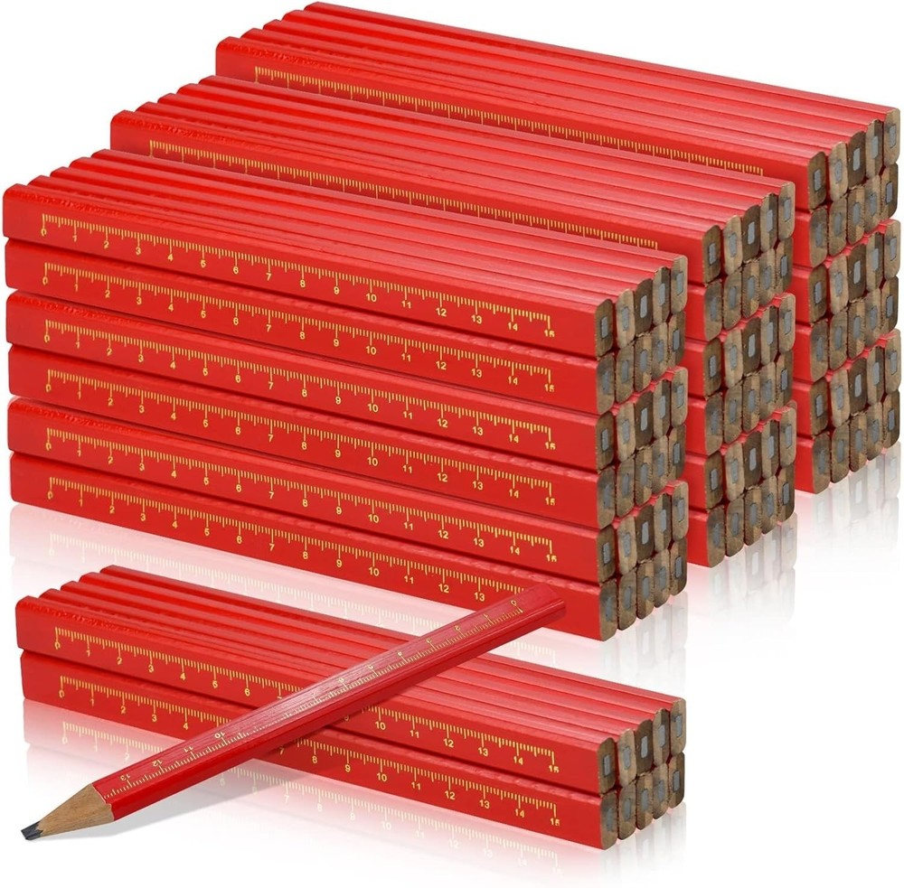 100 Pcs Durable Octagonal Carpenter Pencils - Perfect for Woodworking & Scribing