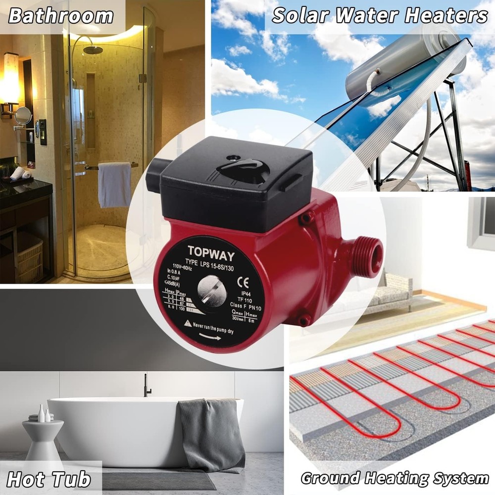 3/4" NPT 110V Hot Water 3-Speed Circulation Recirculating Pump Circulator Pump..