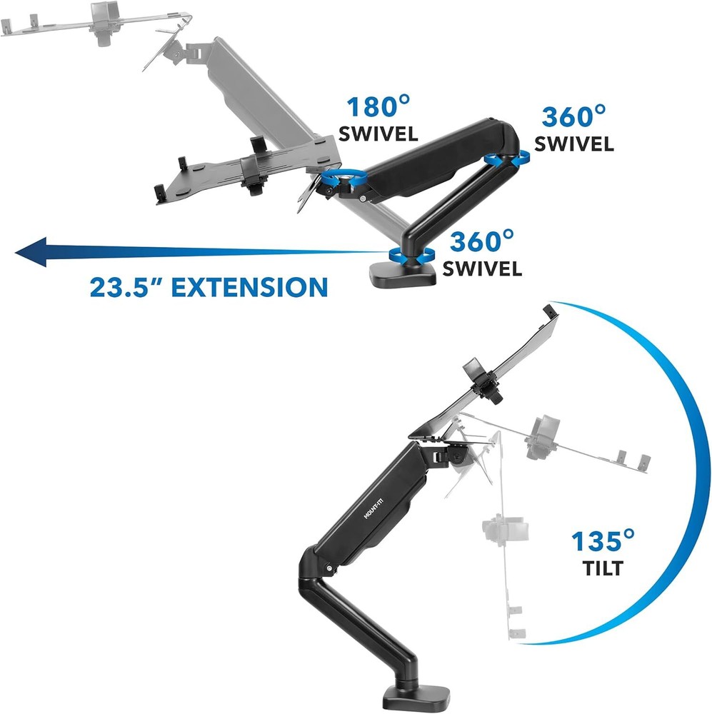 Mount-It! Laptop Desk Arm Mount - MI-6352LT, Universal Compatibility,...