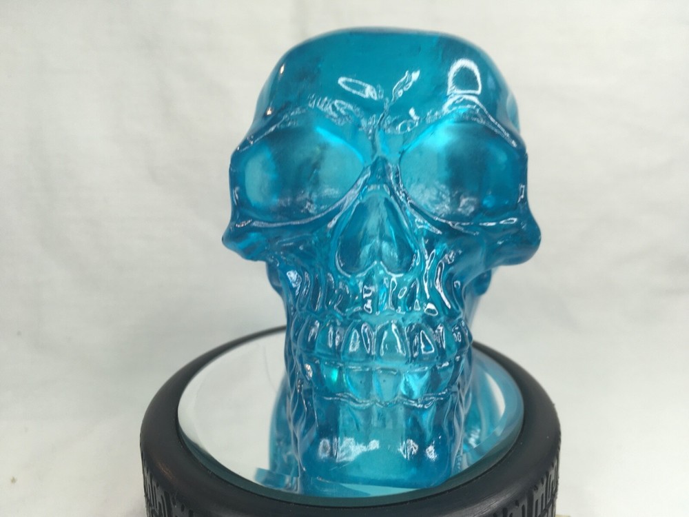 Blue Translucent Witching Hour Gazing 4" Acrylic Skull
