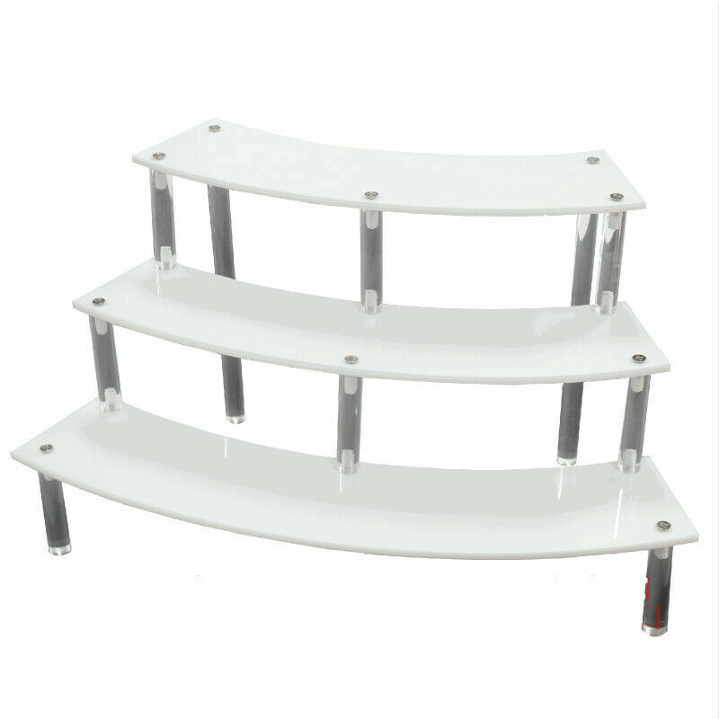Acrylic Display Stand Three Layers Removable Curve Arc Perspex Shelf Stands Rack