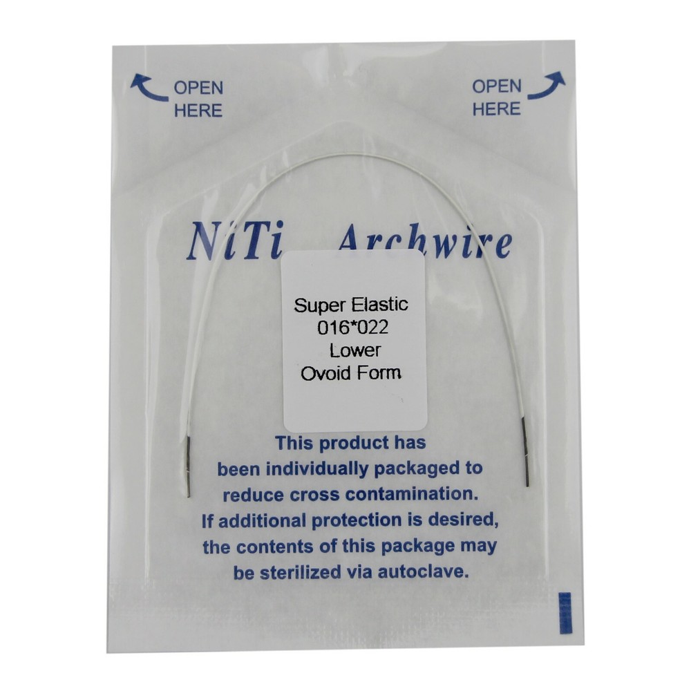 Dental Orthodontic Niti Arch Wire White Super Elastic Round Rectangular Ovoid