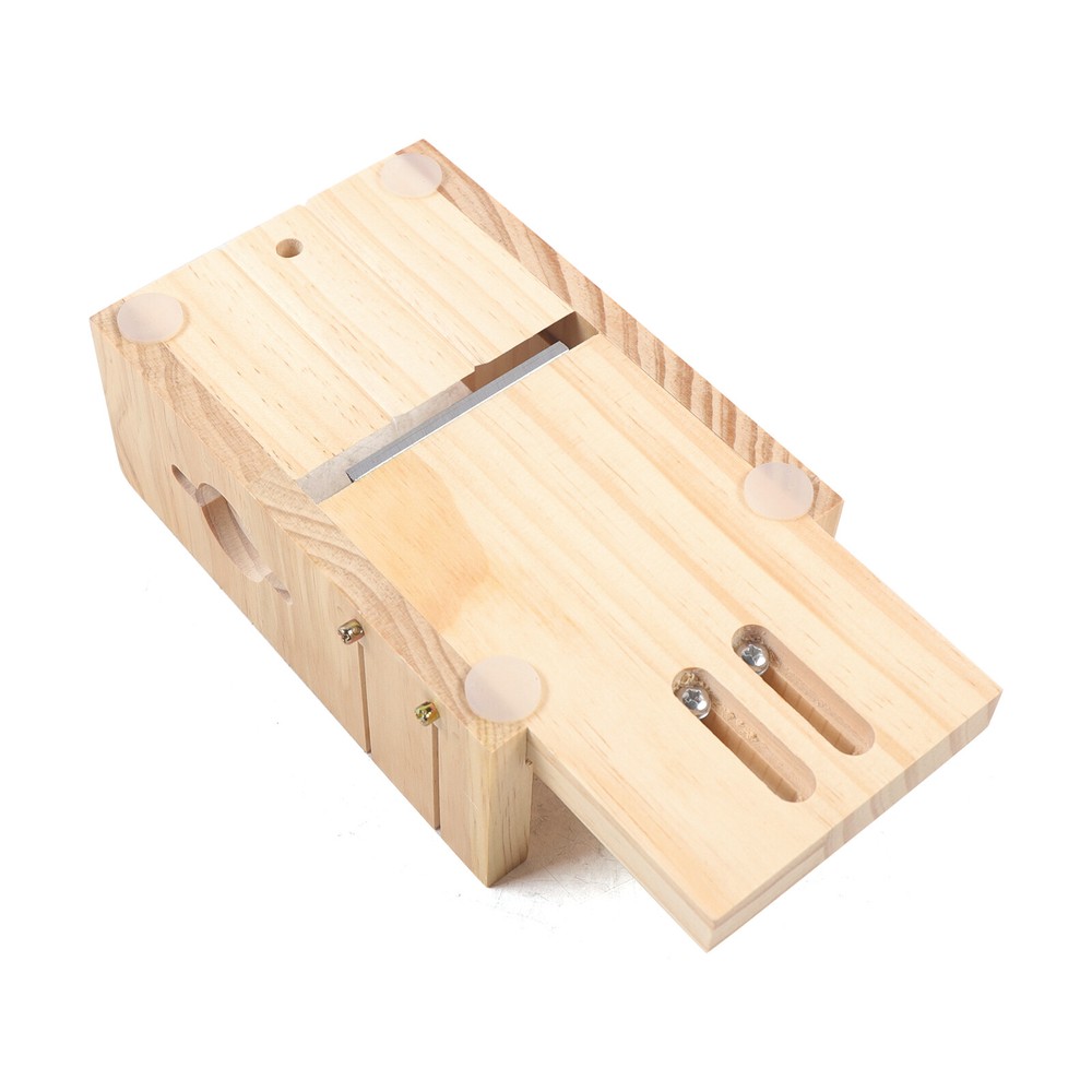 3PCS Soap Making Tool Kit with Adjustable Wooden Cutter & Mold