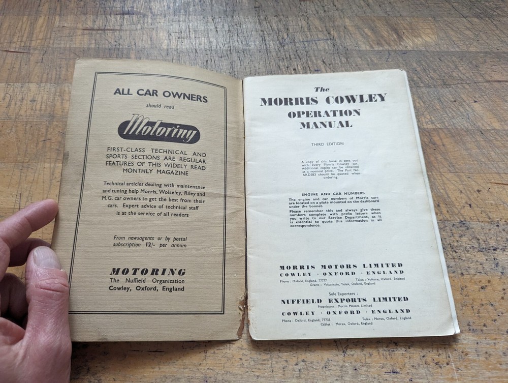 Morris Cowley Operation Manual 3rd Edition