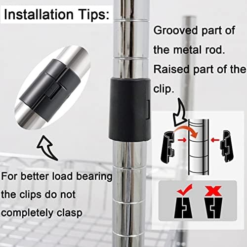 Wire Shelf Lock Clips 72 Pack for 1" Post