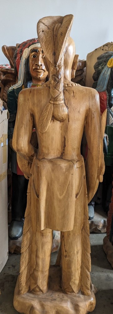 70" Wood Cigar Indian with Mohawk