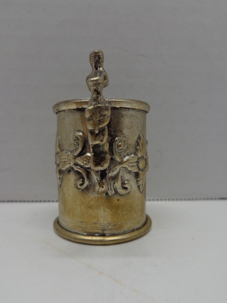 Antique Embossed Baby Cup with Bird on Scroll Handle