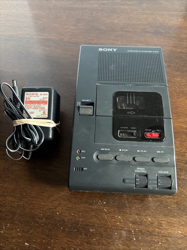 Sony Dictator Micro Cassette Transcriber Model M-2000 with AC Adapter FOR PARTS