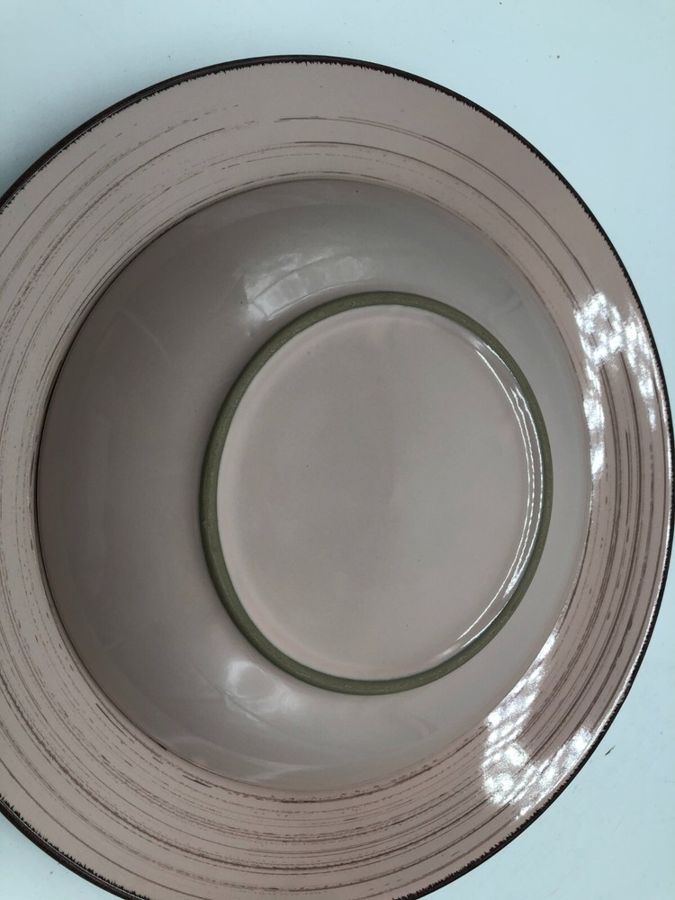 Ceramic Rustic Pink & Brown 10in & 8in Plate Set BB01B28037