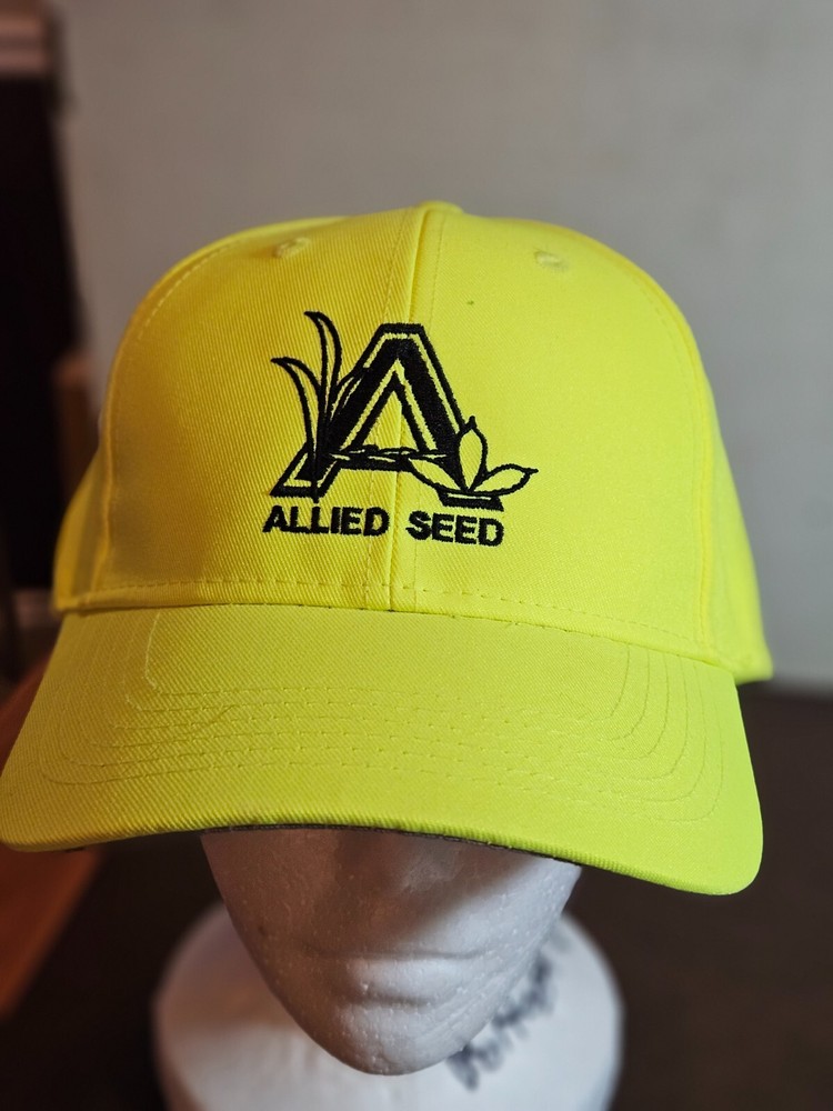 Vintage ALLIED SEED - PORT AUTHORITY 100% polyester adjustable back Farmer Hat