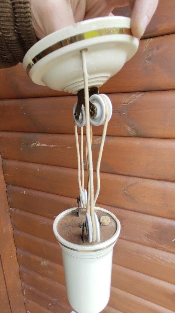 Antique Rise and Fall Pendant Light Art Deco Ceramic