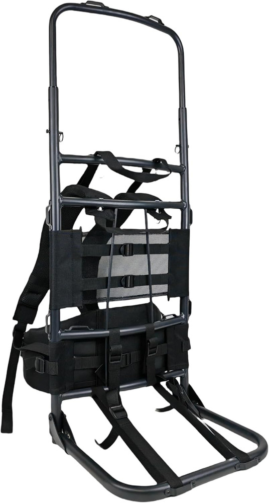 Heavy-Duty Hunting Backpack with Rain Cover & Adjustable Straps - Black