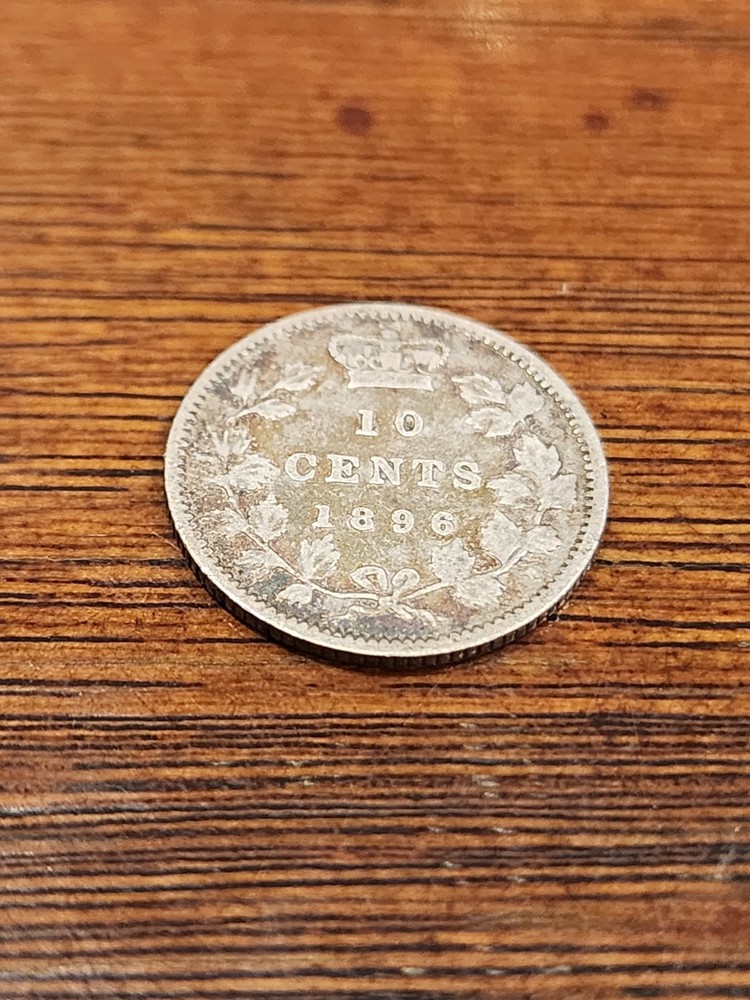 1896 Canada 10 Cents Silver Coin