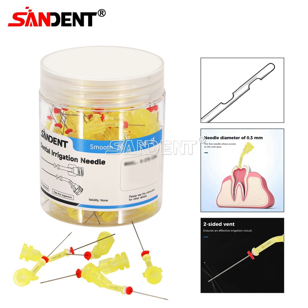 100pcs/1box Dental Endo Root Canal Tip Irrigator Irrigation Needle Tips Flushing