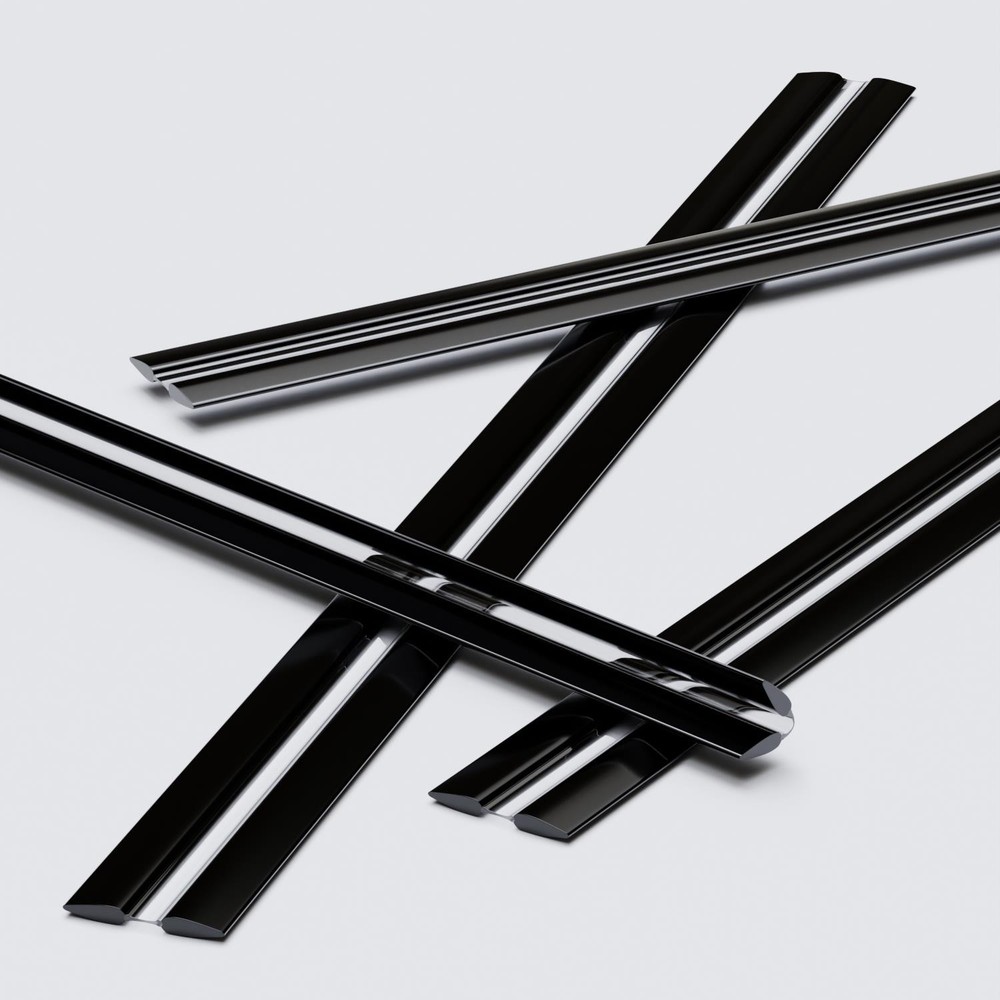4x 500mm (20 in) Black low profile flex hinges flexible