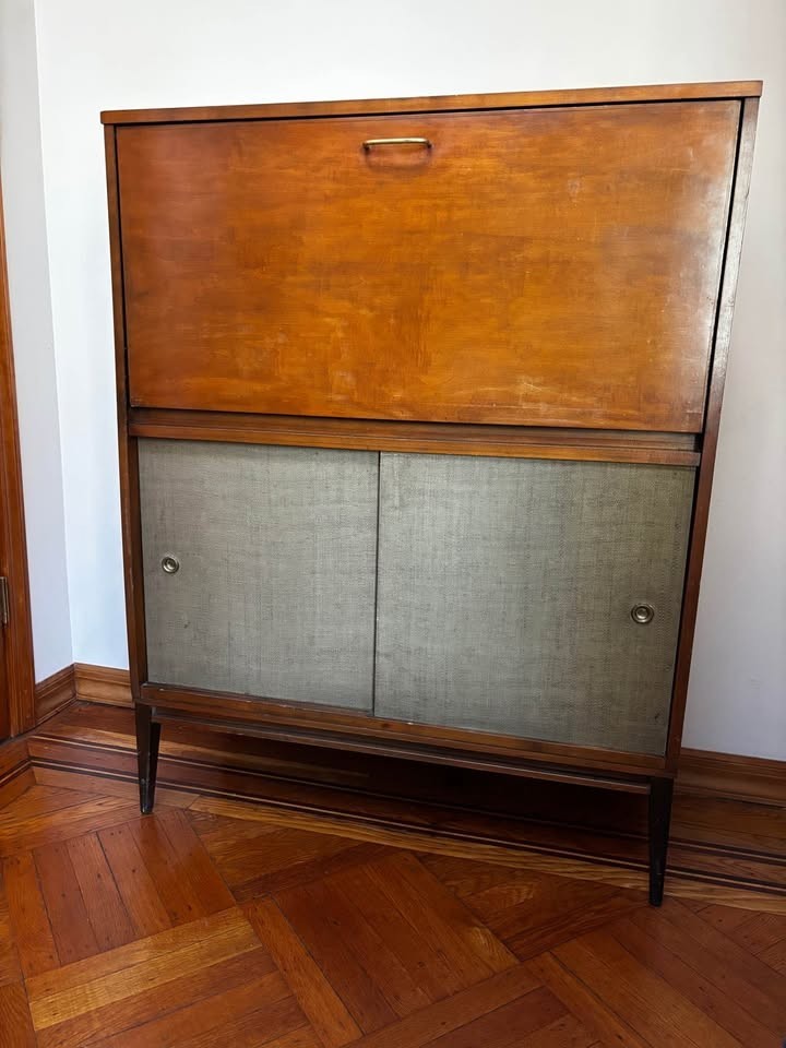 Mid century modern Paul Mccobb drop front desk cabinet
