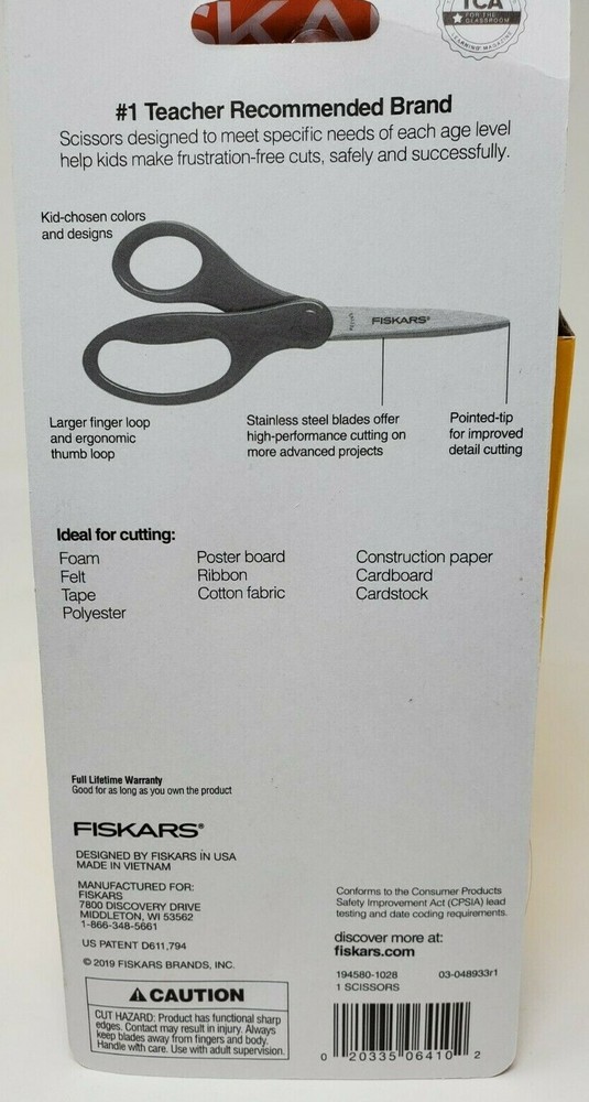 Fiskars Student Scissors Ages 12+ Assorted colors 1 case (case pack 12)