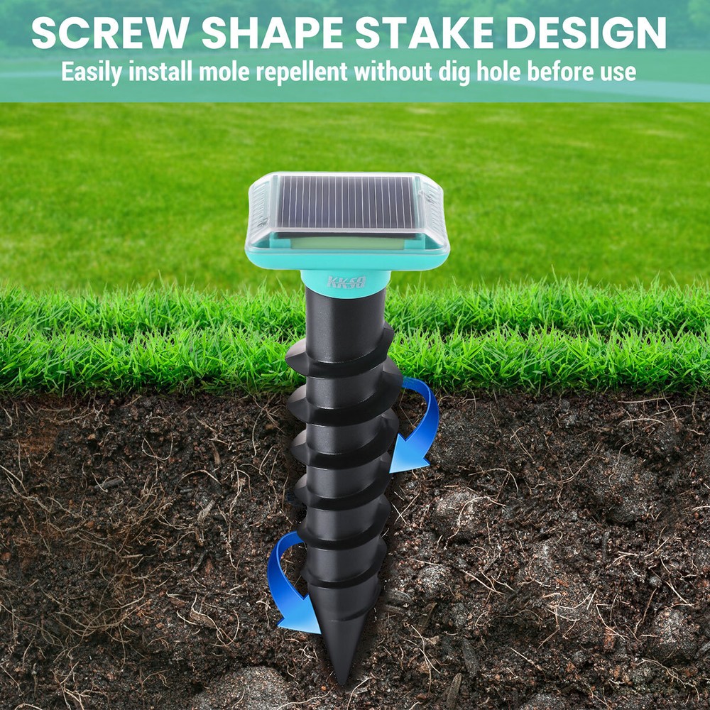 Solar Animal Ultrasonic Repellent Mice Gopher Mole Pest Snake Repeller Buzzing