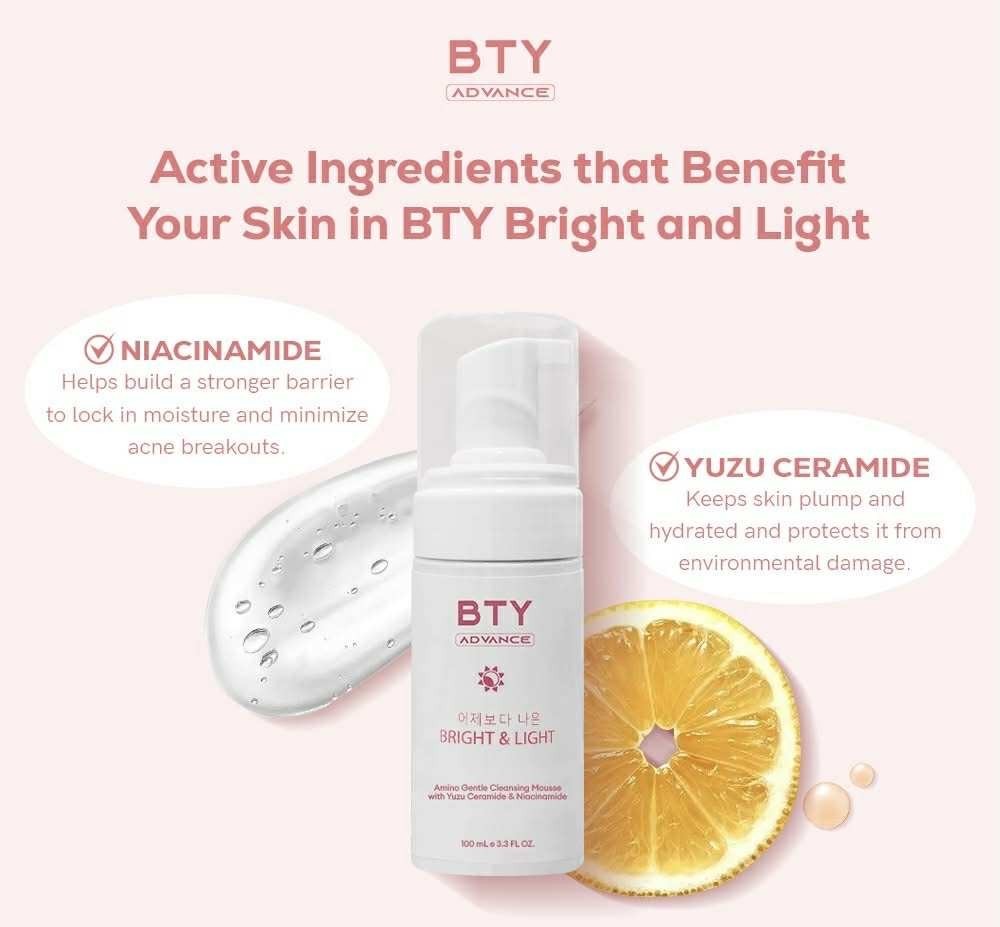 BTY Advance 3-Step Skincare Bundle Cleanse Hydrate Protect Mousse SPF Mask