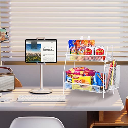 Countertop organizer for bathroom counter, White (Size 7" x 12" x 13")