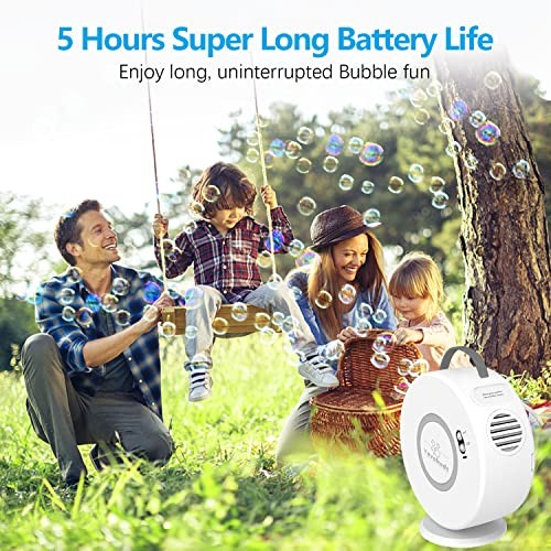 Bubble Machine for Kids Toddlers,Automatic Bubble Blower Rechargeable, White
