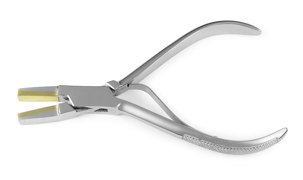 Flat Nose Brass Jaws Pliers 5 1/2" body piercing tool