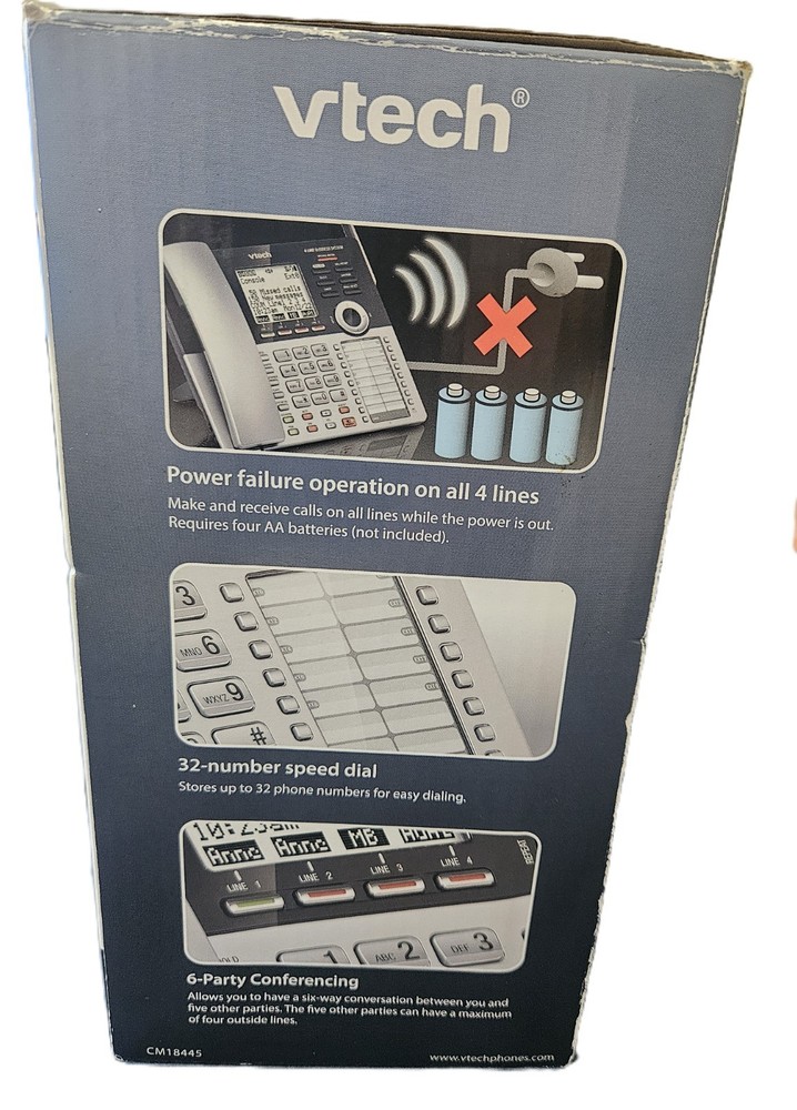 VTech CM18445 4-Line Business Office Phone Console w/Answering System Expandable