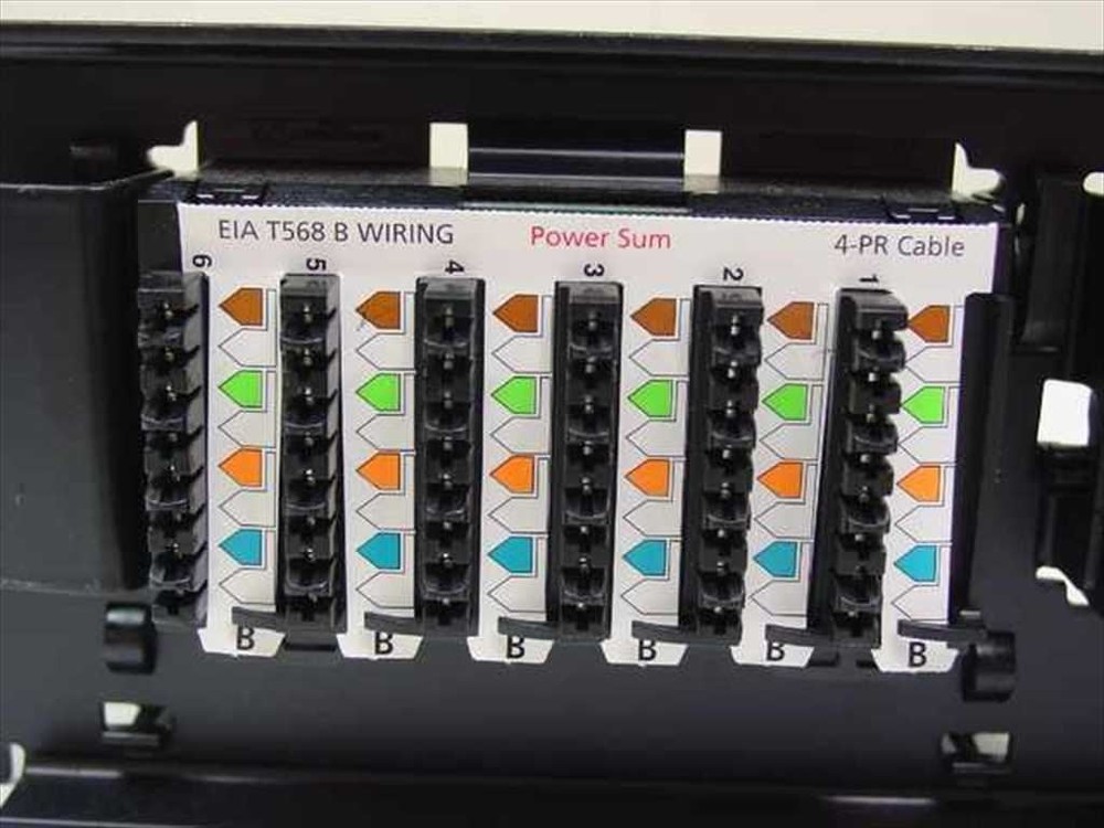 Lucent Black Telephone Cable Networking Rack EIA T568 B Wiring 4-PR Cable