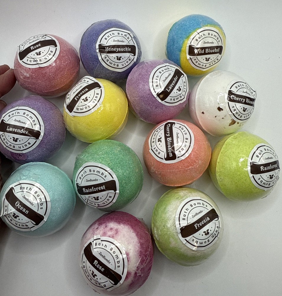 Assorted Bath Bombs 13 Pack Lavender Freesia Rainforest Honeysuckle Cherry NEW