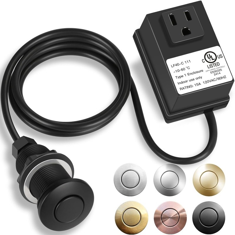Garbage Disposal Air Switch Kit UL Certified Easy Install Waterproof Compatible