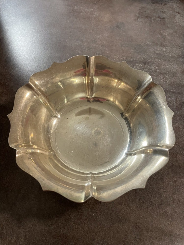Antique Solid Sterling Silver Floral Fruit Bowl,137g