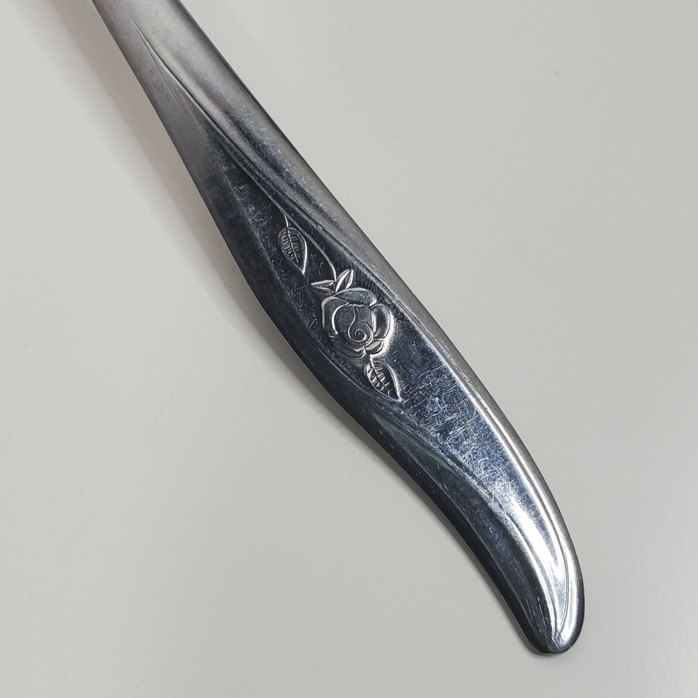 Utica Serving Fork Rose Handle Stainless USA 7.88” Total Length