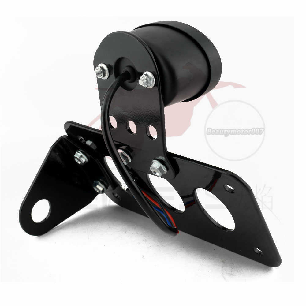 Motorcycle Side Mount License Plate Bracket Holder LED Tail Light For Harley