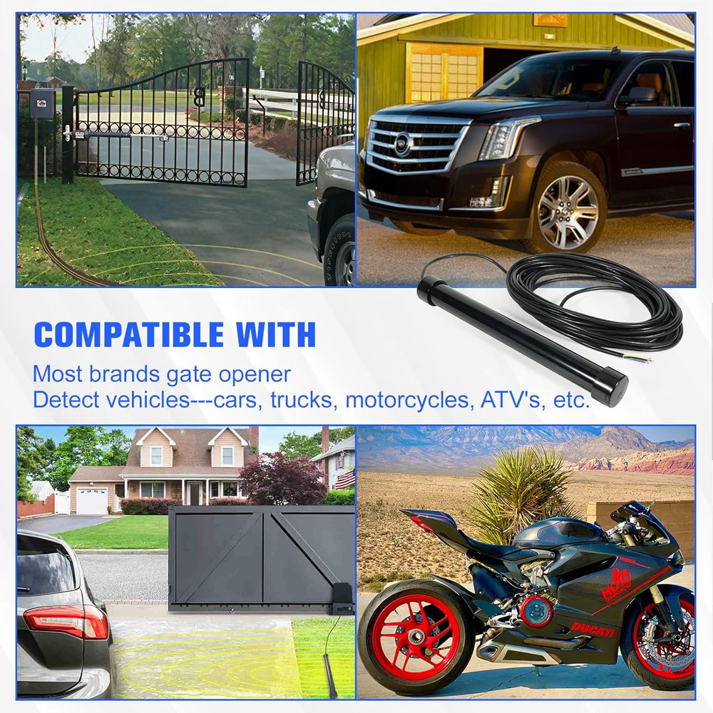 Driveway Gate Vehicle Exit Wand Sensor with 50 Ft Cable, Automatic Gate Opener C