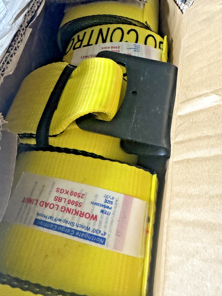 Winch Strap 4" x 30 ft with Flat Hook (10 pcs available)