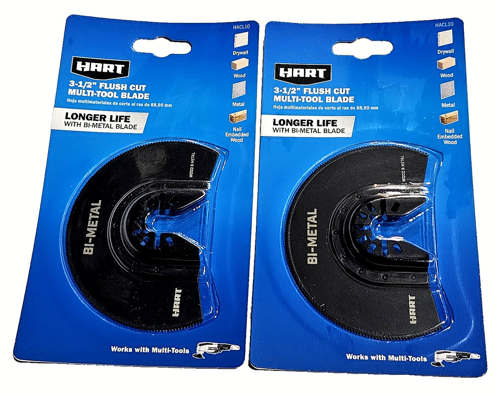 2 Pack Hart 3-1/2" Flush Cut Multi Tool Blade Longer Life