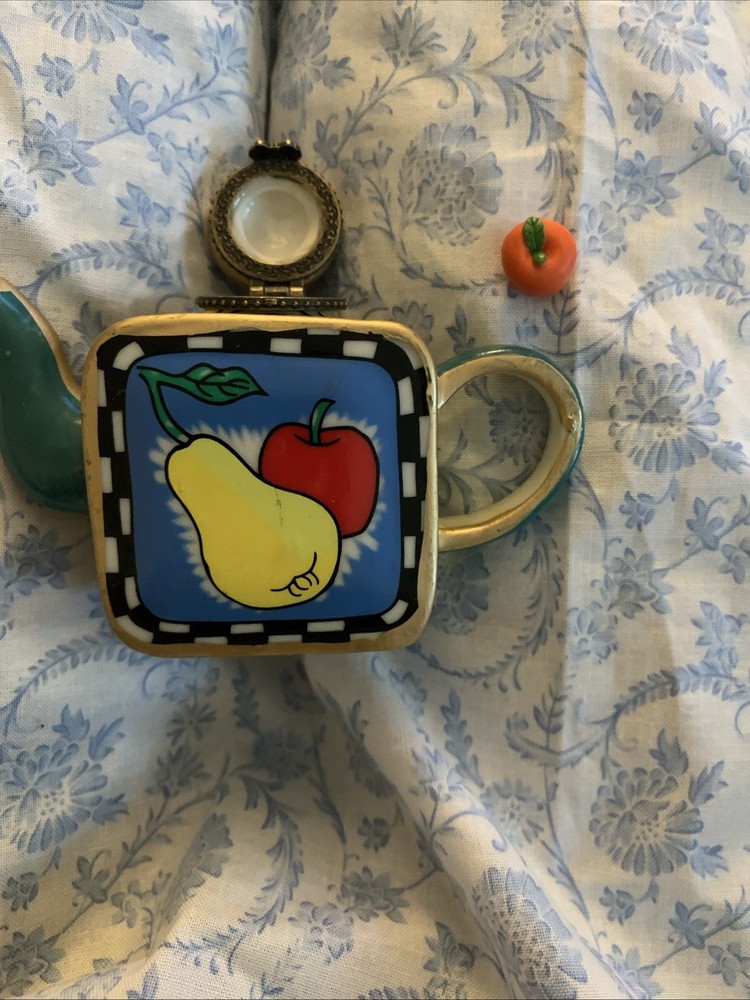 Teapot trinket box Fruit Print