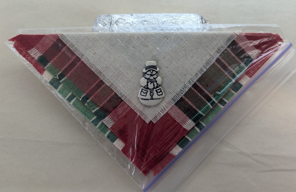 Basket Liners Holiday Patterns Quantity 4 Shamrock Snowman Gingerbread Men