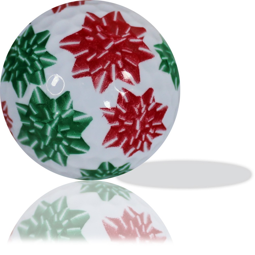 Christmas Bows Full Wrap Golf Balls 12 Pack - Perfect Gift Idea!