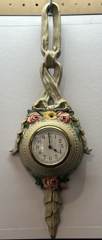 New Haven Clock Co. Mechanical Wind Designed By Hubley No. 89 Cast Wall Clock