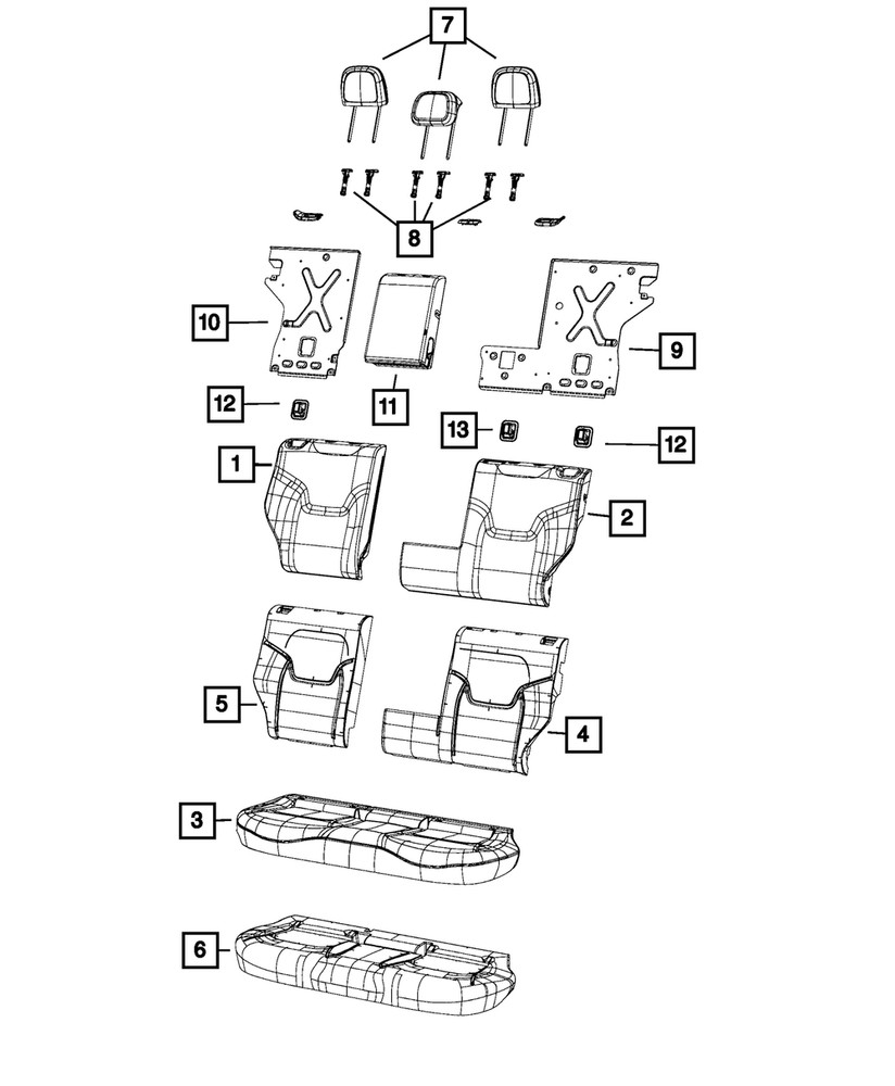 Genuine Mopar Headrest Sleeve Locking 5YS42JXWAA
