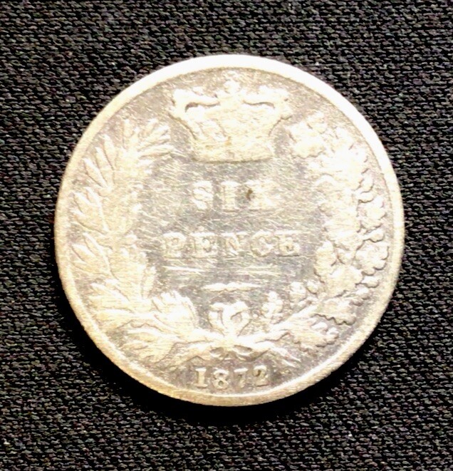 1872 Britain Silver! 6 Pence! ENN Coins