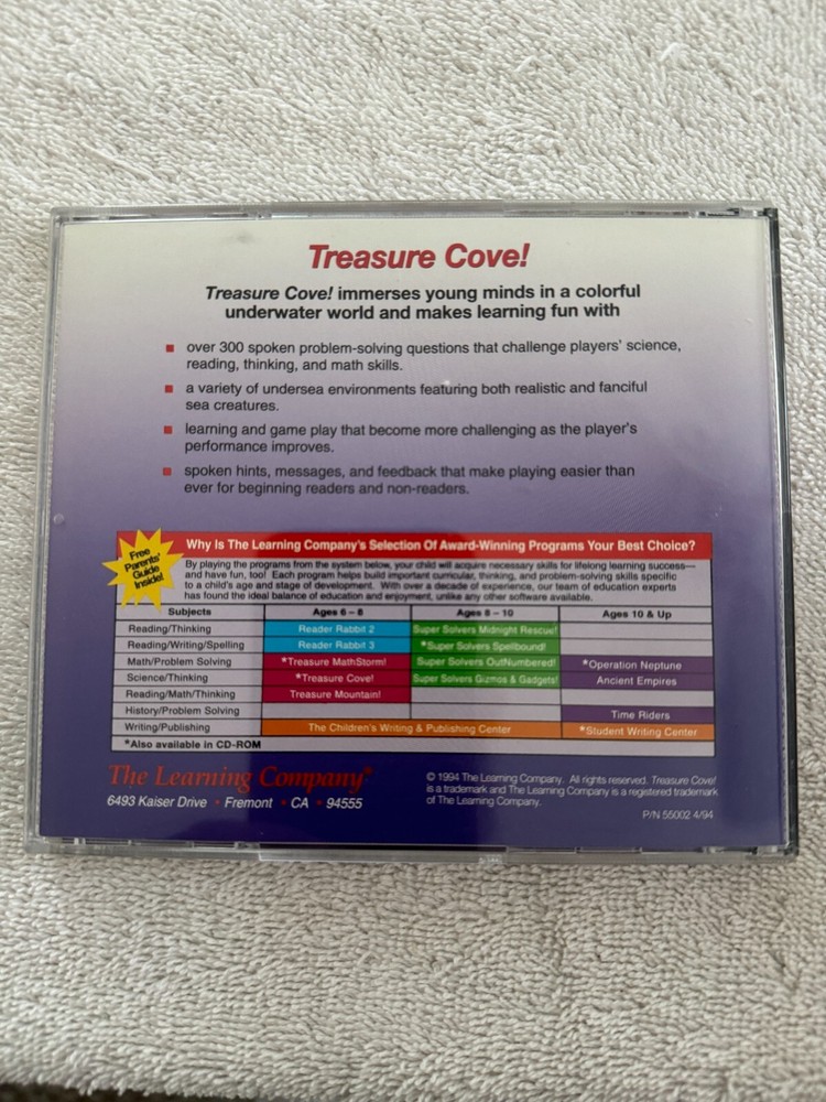 Treasure Cove! PC CD-ROM 1996 The Learning Company