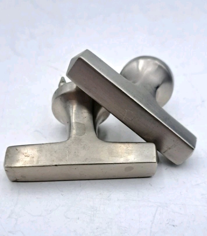 Vintage Pulls Knobs Drawer Handle Deco Crome Old Hardware Lot of 2