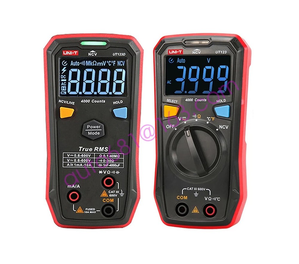UNI-T UT123/UT123D Mini Digital Multimeter Auto Range Data hold AC DC Meter