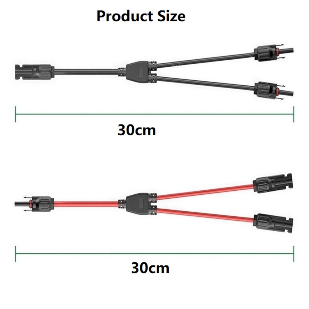 2Pack Y Branch Parallel Connection 20A 1000V Electrical Solar Connector Cable