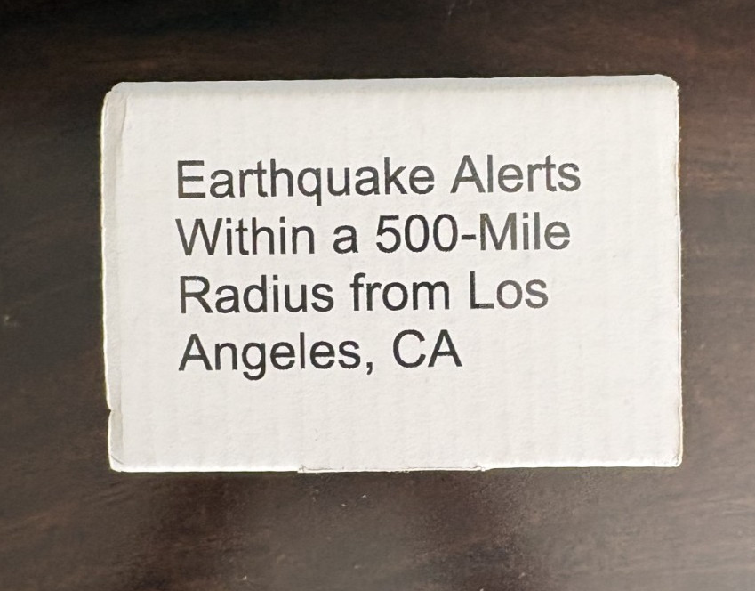 Earthquake Alert System device for California NEW