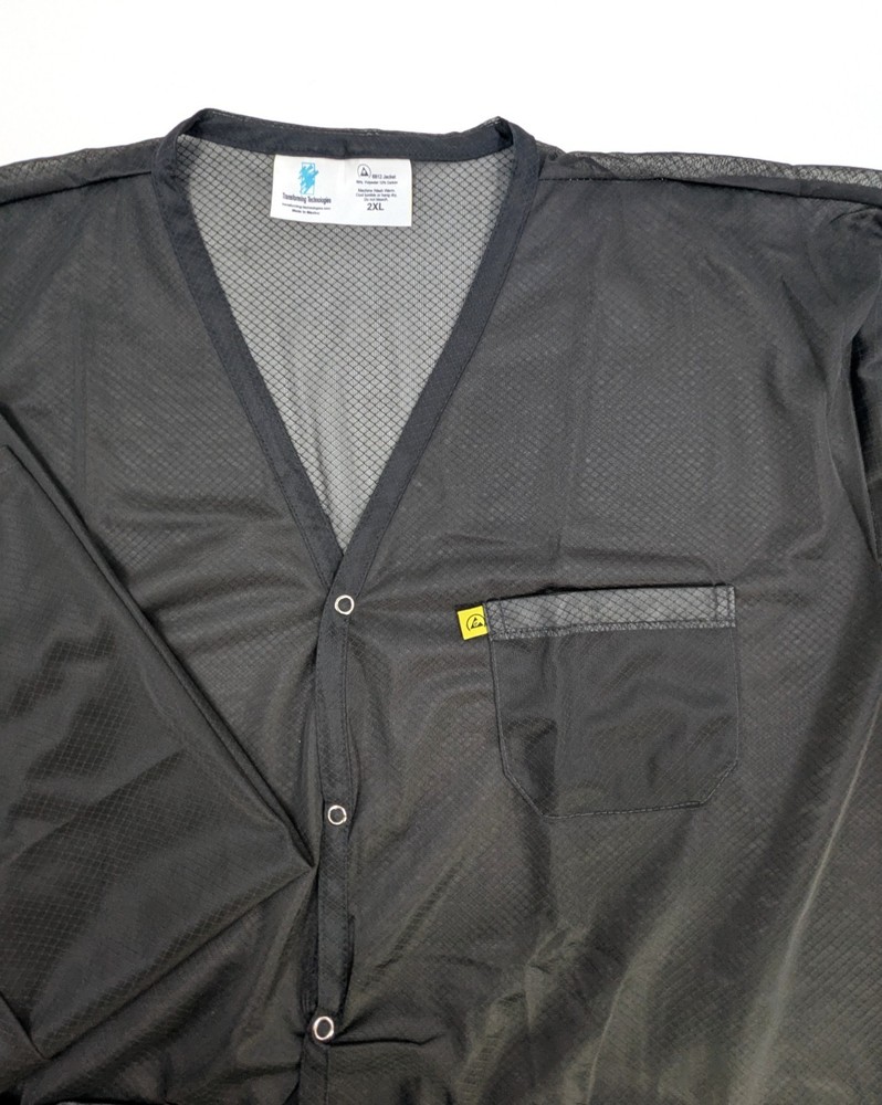 NOS! Transforming Tech ESD Jacket, Lightweight Poly-Carbon Blend 2XL V-Neck