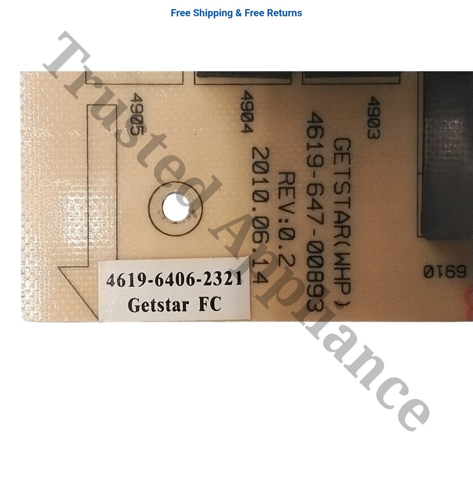 Whirlpool W10250589 Microwave Control Board