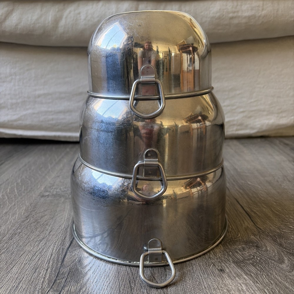 VTG Set/3 Farberware Stainless Nesting Mixing Batter Bowls 2 Thumb Ring